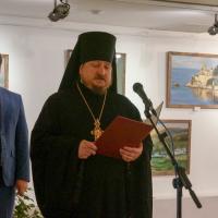 По благословению митрополита Калужского и Боровского Климента в открытии выставки «Вечные ценности» принял участие секретарь Калужской епархии, настоятель Предтеченского храма Калуги игумен Мефодий (Пронькин)