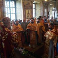 Отдание праздника Пасхи, предпразднство Вознесения Господня, равноаппостольных Мефодия и Кирилла, учителей Словенских, День славянской письменности и культуры. В этот знаменательный на торжества день своё тезоименитство празднует Святейший Патриарх Московский и всея Руси Кирилл, а также настоятель Предтеченского храма игумен Мефодий (Пронькин)