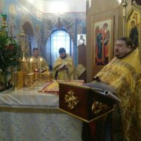 в Неделю сыропустную, воспоминание Адамова изгнания, Прощеное воскресенье, в храме святого пророка Иоанна Предтечи в Калуге были совершены воскресные богослужения, накануне вечером было совершено всенощное бдение, предстоял игумен Мефодий (Пронькин) настоятель храма, секретарь Калужской епархии