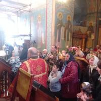 в храме святого пророка Иоанна Предтечи были совершены праздничные богослужения святому великомученику и победоносцу Георгию, накануне вечером всенощное бдение возглавил игумен Мефодий (Пронькин), настоятель храма, секретарь Калужской епархии