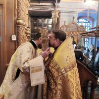 22 декабря, Неделя 26-я по Пятидесятнице, зачатие праведною Анною Пресвятой Богородицы, память иконы Божией Матери «Нечаянная Радость», в храме святого пророка Иоанна Предтечи были совершены Воскресные богослужения - всенощное бдение, совершенное соборно клиром храма, возглавил настоятель храма, игумен Мефодий (Пронькин).